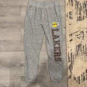 LA Lakers Official Merchandise Heather Grey Logo Lounge Pants Size Large